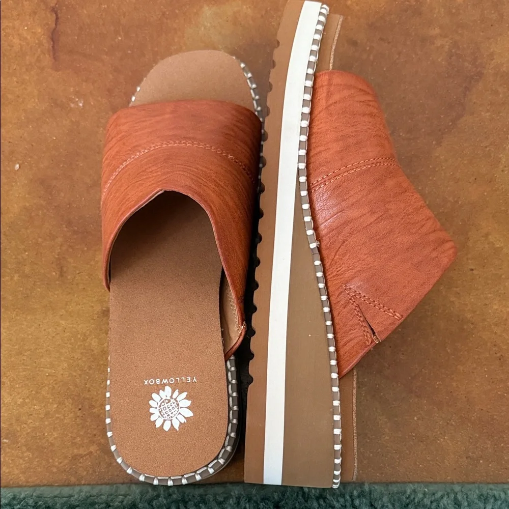 Yellow Box Women's dark tan Slide Sandals - Picture 2 of 4